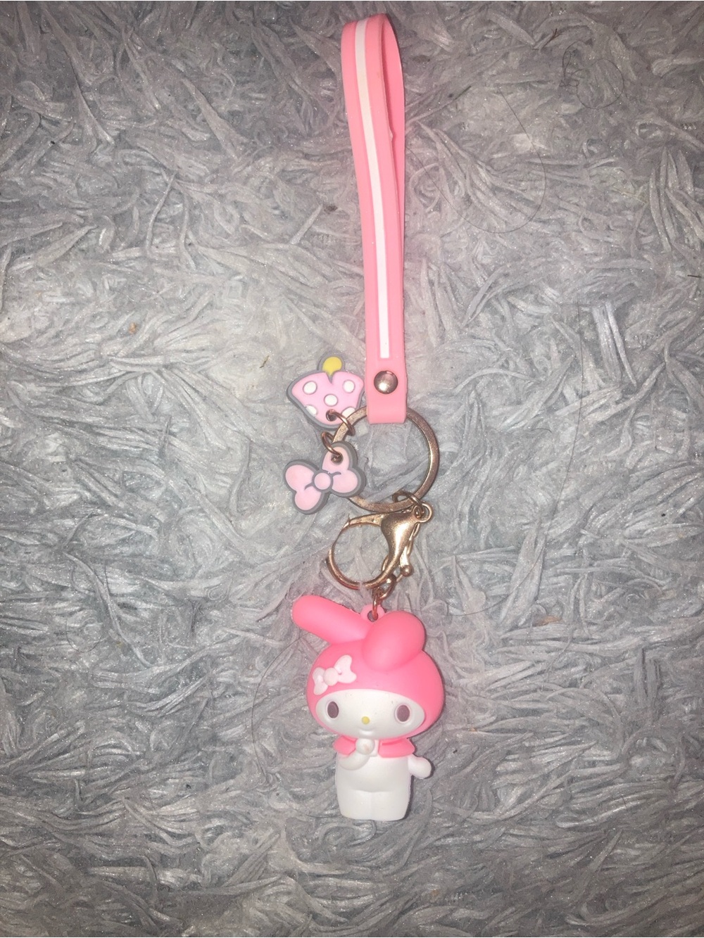 My Melody Pink Keychain with Character Charm